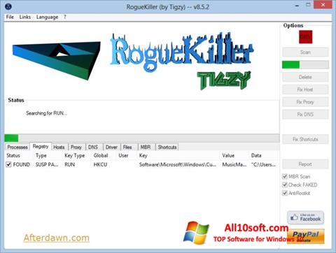 Ekran görüntüsü RogueKiller Windows 10
