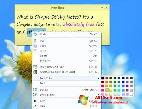 Ekran görüntüsü Simple Sticky Notes Windows 10