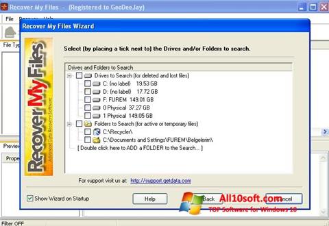 Ekran görüntüsü Recover My Files Windows 10