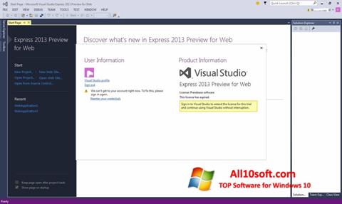 Ekran görüntüsü Microsoft Visual Studio Windows 10
