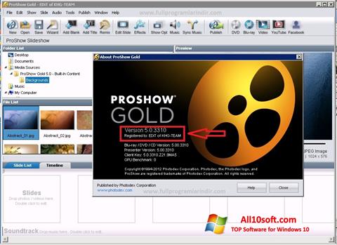 Ekran görüntüsü ProShow Gold Windows 10