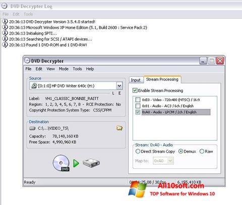 Ekran görüntüsü DVD Decrypter Windows 10