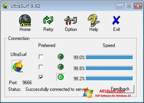 Ekran görüntüsü UltraSurf Windows 10