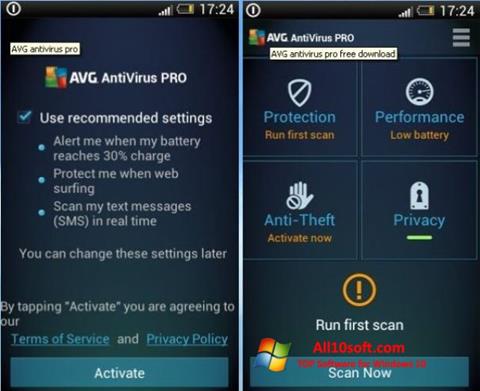 Ekran görüntüsü AVG AntiVirus Pro Windows 10