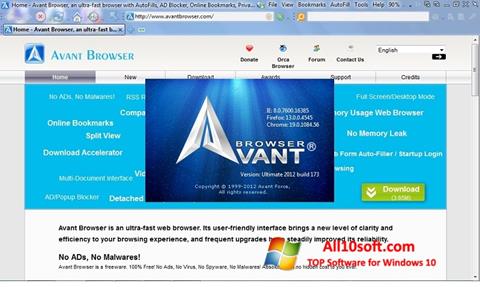 Ekran görüntüsü Avant Browser Windows 10