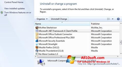 Ekran görüntüsü Microsoft .NET Framework Windows 10