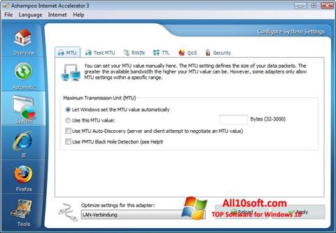 Ekran görüntüsü Ashampoo Internet Accelerator Windows 10