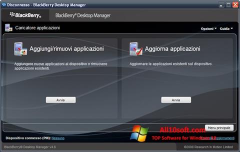 Ekran görüntüsü BlackBerry Desktop Manager Windows 10