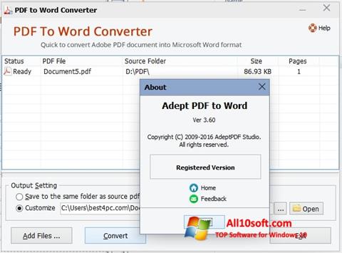 Ekran görüntüsü PDF to Word Converter Windows 10
