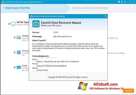 Ekran görüntüsü EaseUS Data Recovery Wizard Windows 10