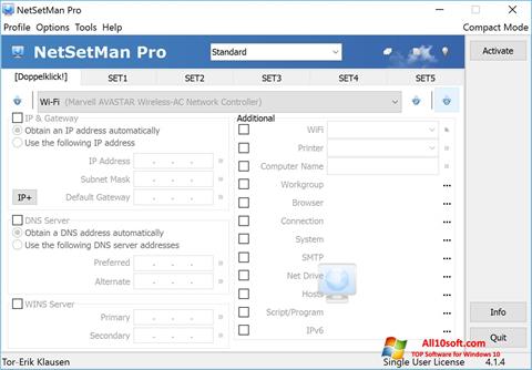 Ekran görüntüsü NetSetMan Windows 10