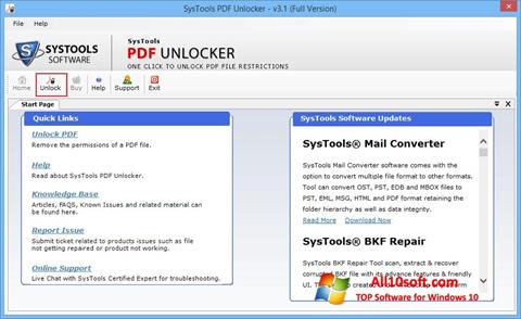 Ekran görüntüsü PDF Unlocker Windows 10