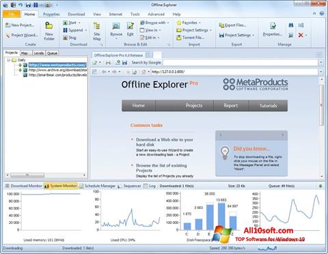 Ekran görüntüsü Offline Explorer Windows 10