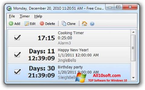 Ekran görüntüsü Free Countdown Timer Windows 10