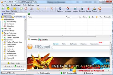 Ekran görüntüsü BitComet Windows 10