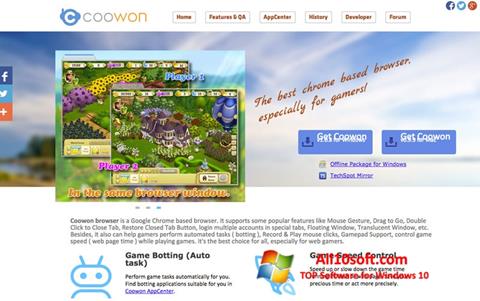 Ekran görüntüsü Coowon Browser Windows 10