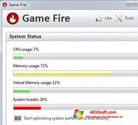 Ekran görüntüsü Game Fire Windows 10