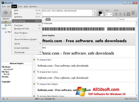 Ekran görüntüsü NexusFont Windows 10