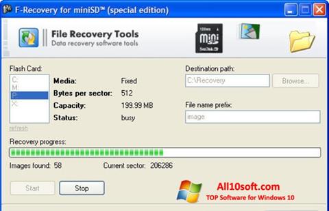 Ekran görüntüsü F-Recovery SD Windows 10