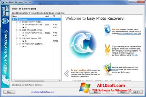 Ekran görüntüsü Easy Photo Recovery Windows 10