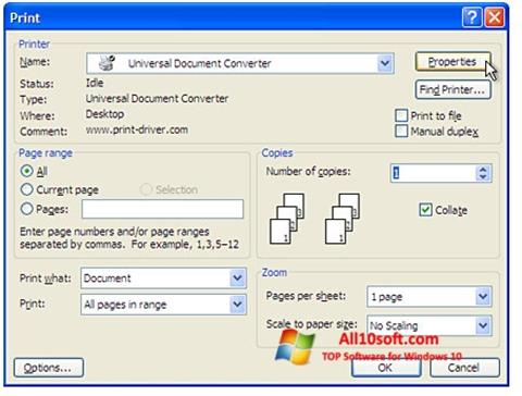 Ekran görüntüsü Universal Document Converter Windows 10