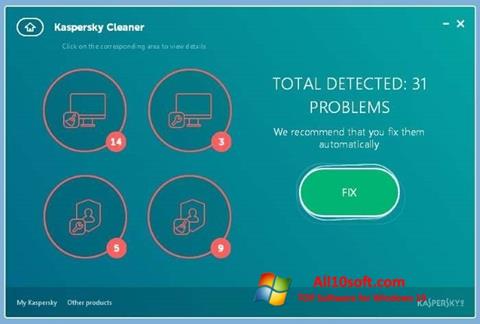 Ekran görüntüsü Kaspersky Cleaner Windows 10