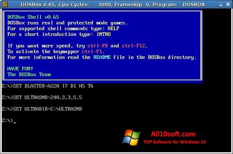 Ekran görüntüsü DOSBox Windows 10