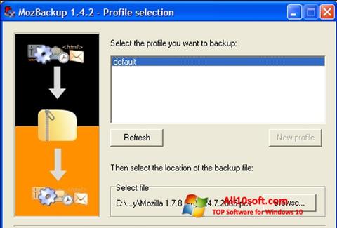 Ekran görüntüsü MozBackup Windows 10
