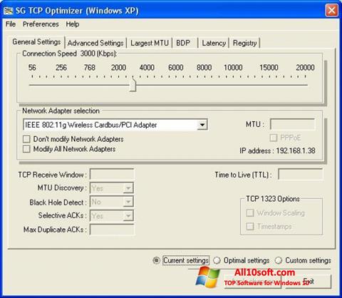 Ekran görüntüsü TCP Optimizer Windows 10