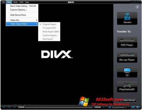 Ekran görüntüsü DivX Player Windows 10