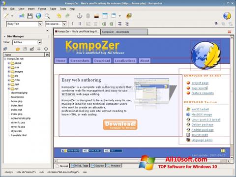 Ekran görüntüsü KompoZer Windows 10