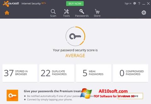 Ekran görüntüsü Avast Internet Security Windows 10