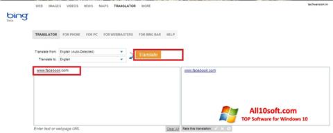 Ekran görüntüsü Bing Translator Windows 10