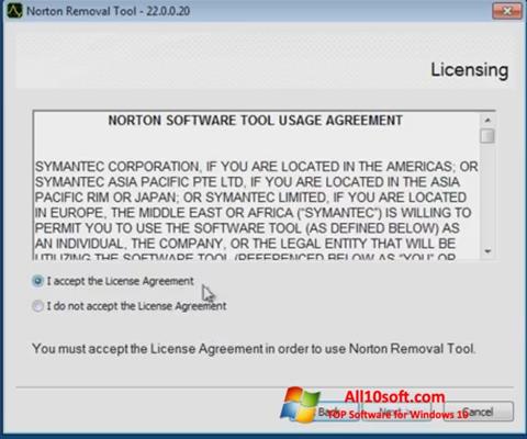 Ekran görüntüsü Norton Removal Tool Windows 10