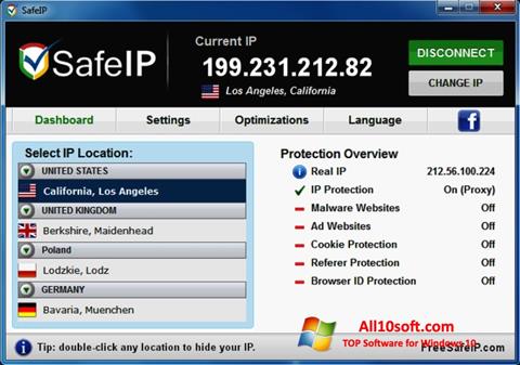 Ekran görüntüsü SafeIP Windows 10