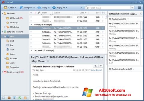 Ekran görüntüsü FoxMail Windows 10