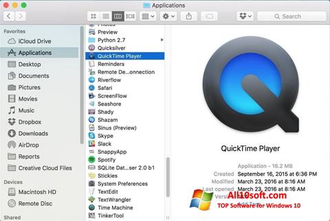 Ekran görüntüsü QuickTime Pro Windows 10