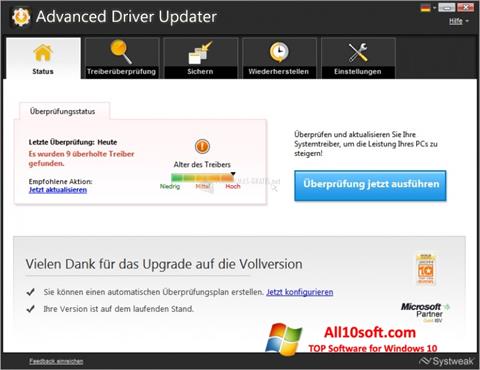 Ekran görüntüsü Advanced Driver Updater Windows 10