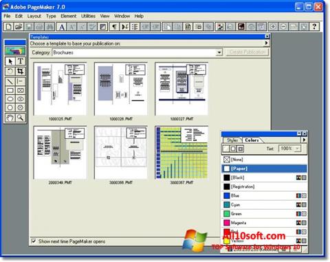 Ekran görüntüsü Adobe PageMaker Windows 10