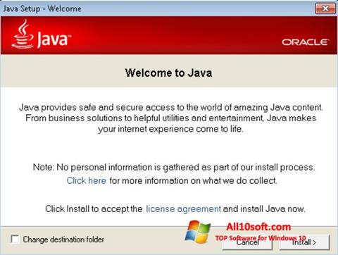 Ekran görüntüsü Java Runtime Environment Windows 10