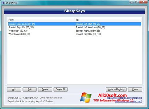 Ekran görüntüsü SharpKeys Windows 10