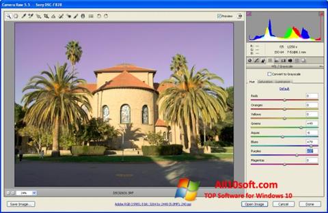Ekran görüntüsü Adobe Camera Raw Windows 10
